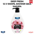 DEEP FRESH 12 X 1000ML SAKURA SHOWER GELS - Memo Cash and Carry 