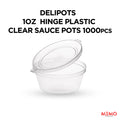 DELIPOTS 1oz HINGE PLASTIC SAUCE POTS 1000pcs - Memo Cash and Carry 