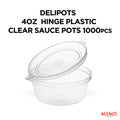 DELIPOTS 4oz HINGE PLASTIC SAUCE POTS 1000pcs - Memo Cash and Carry 