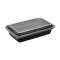 RE28 Rectangular Black Container with Lid 1x150 – rectangular black food storage container with lid product image
