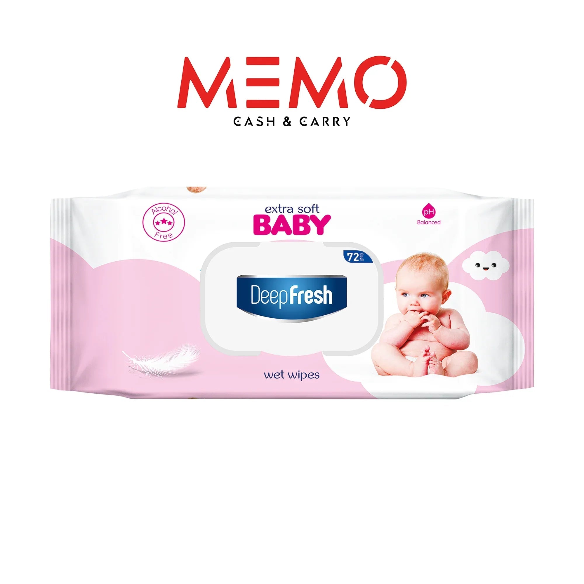 Deep Fresh Extra Soft Pink Baby Wipes – 24 Packs x 72 Wipes - Memo Cash and Carry 