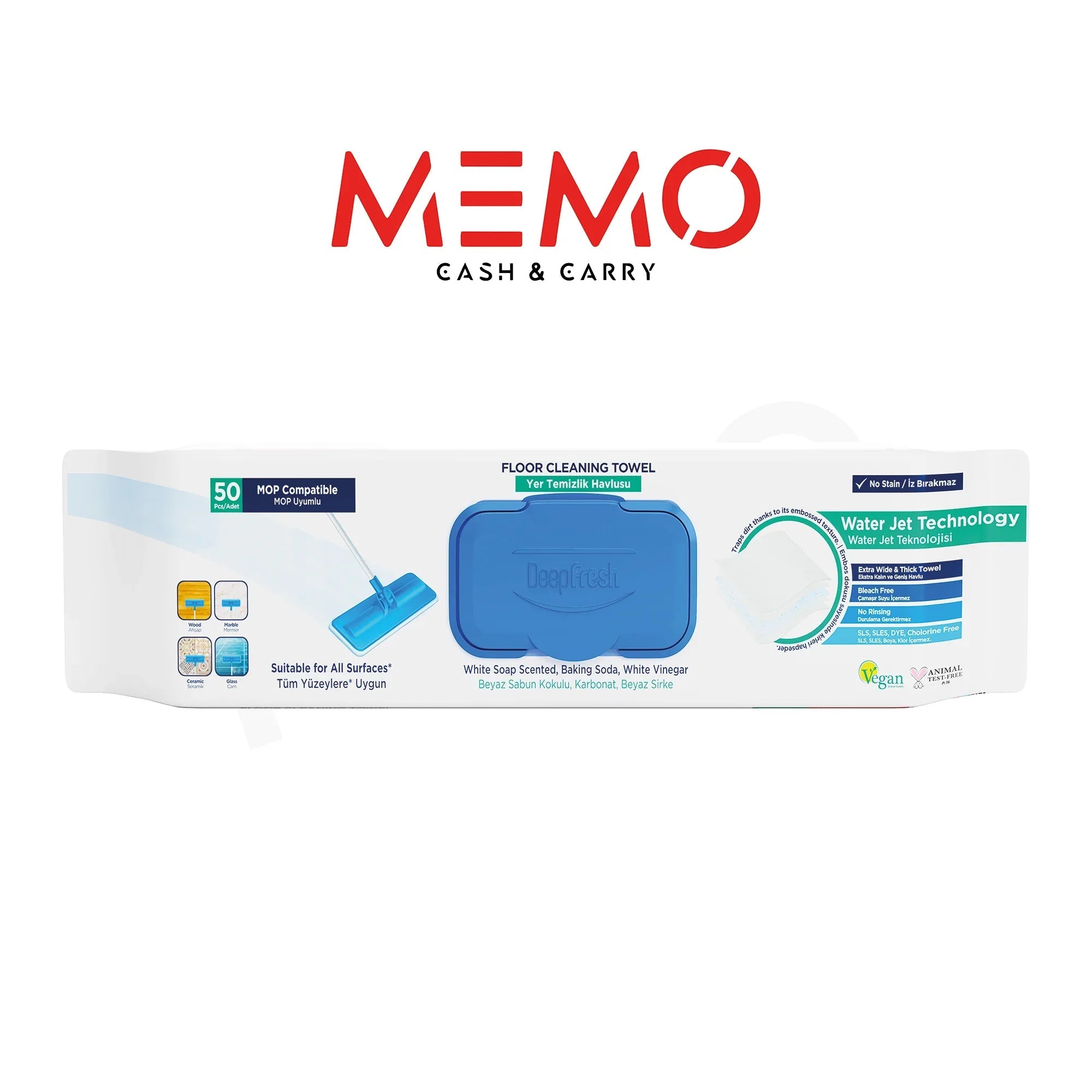 Deep Fresh Floor Cleaning MOP Wet Towels – 6 Packs x 50 Wipes - Memo Cash and Carry 
