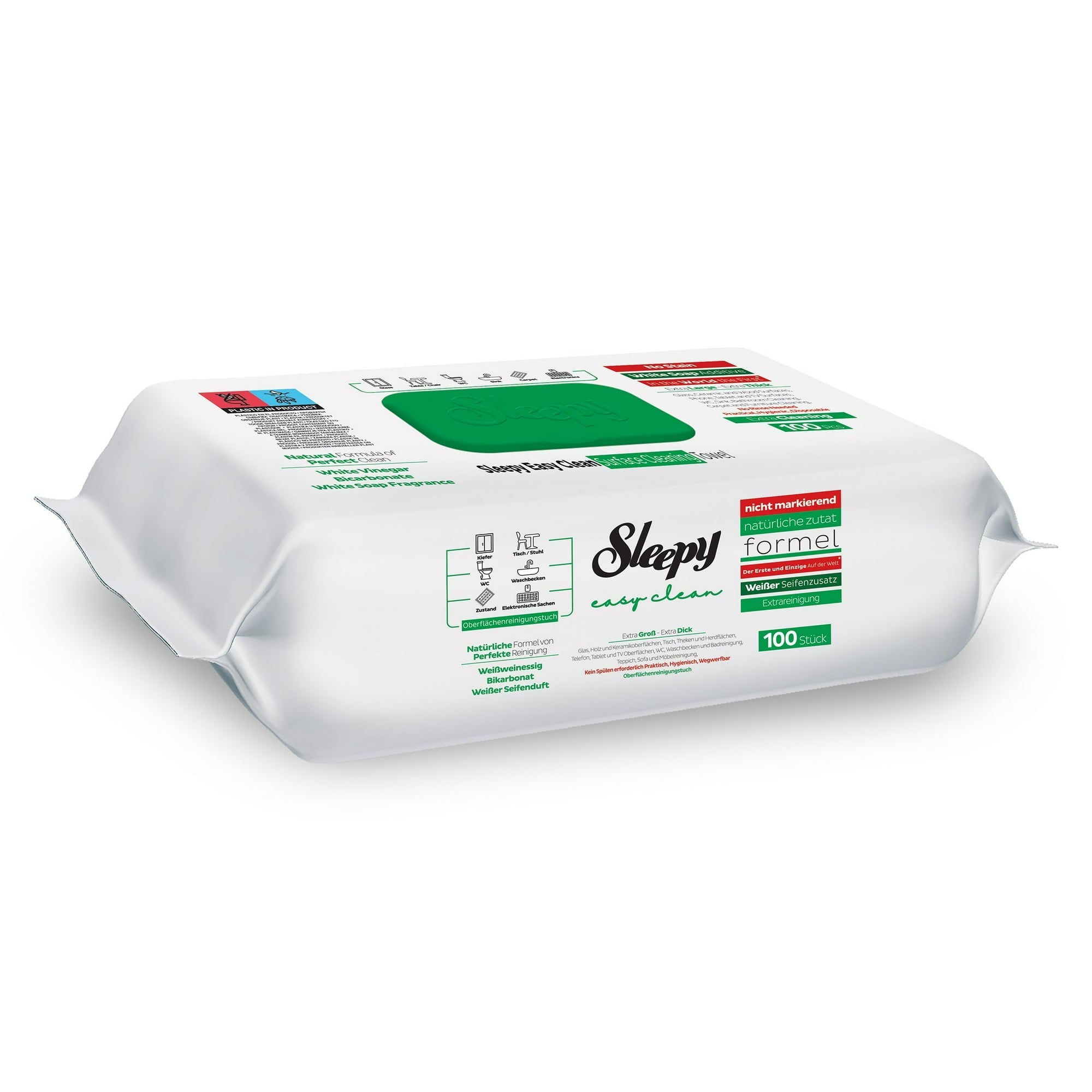 Sleepy Easy Clean White Soap Scented Multi Surface Cleaning Wipes 6 Packs x 100 Wipes – white soap–scented multi-purpose cleaning wipes product image
